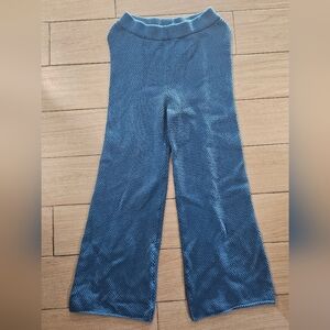 Free People Beach Blue Knit Lounge Pants